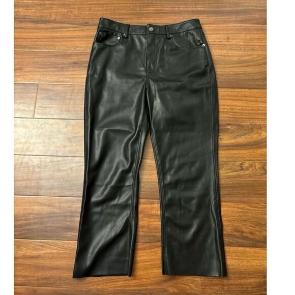 Zara black faux leather pants - Picture 1 of 6